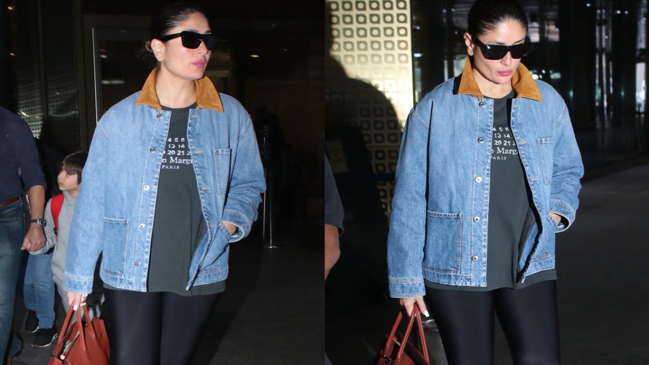 Kareena Kapoor notches up her layering game in a denim jacket and black skinny pants