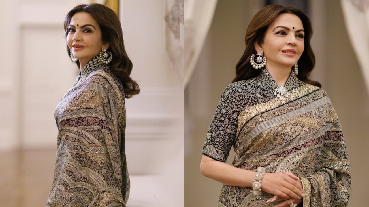 Nita Ambani honors Indian craftsmanship in exquisite jamewar saree for event in Washington