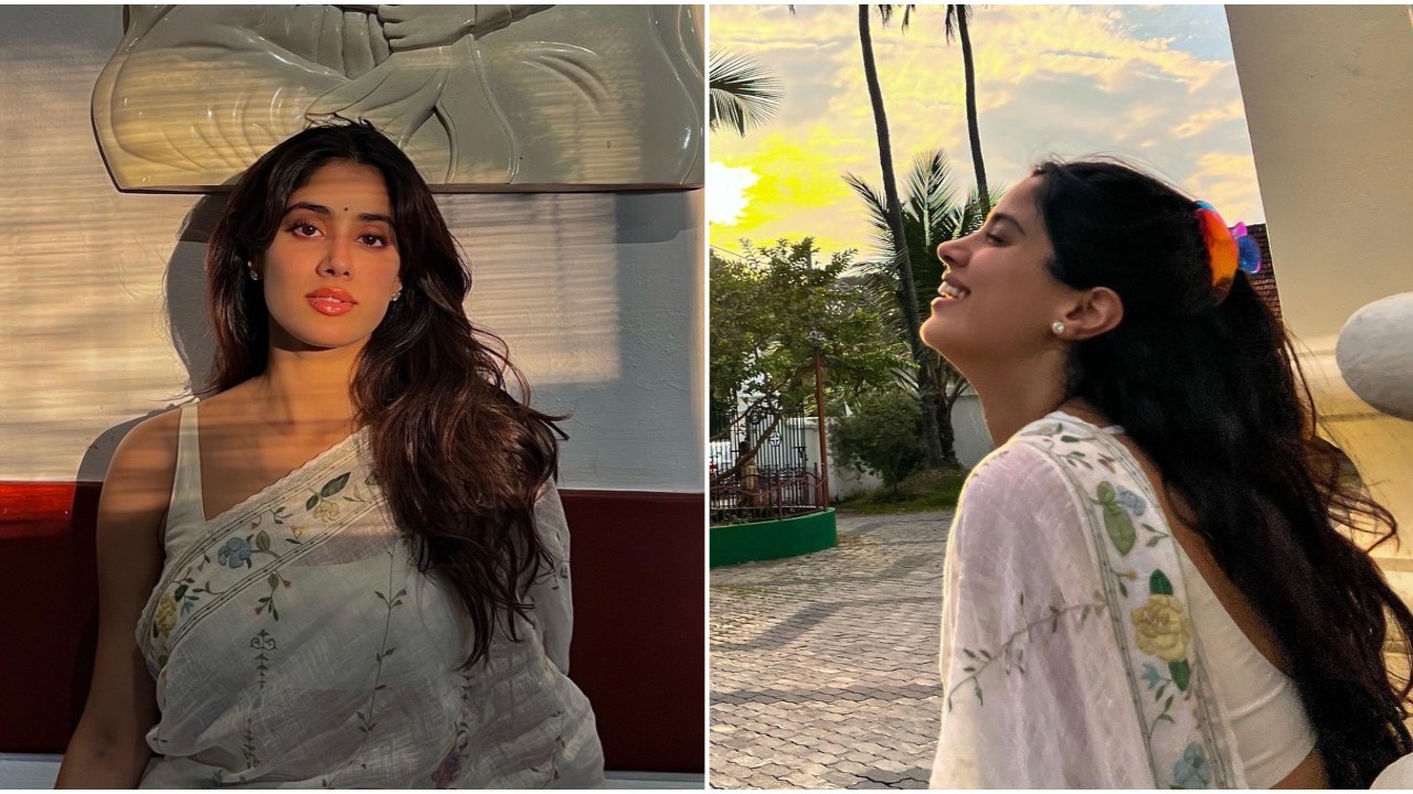 PICS: Janhvi Kapoor switches on 'Param Sundari' mode as she dazzles in white saree during Kerala shoot with Sidharth Malhotra