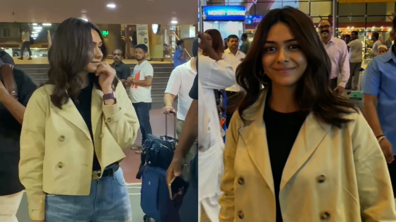 Mrunal Thakur goes luxe, adds Rs 3.05 lakh Louis Vuitton bag to airport look