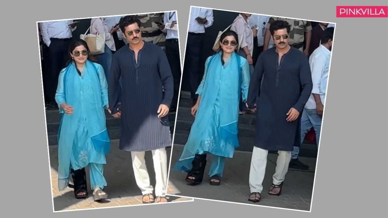 Rashmika Mandanna looks refreshing in ethnic turquoise blue silk kurta set worth Rs 28K