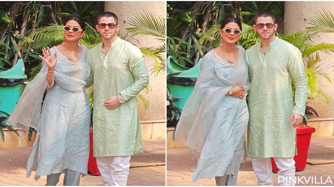 Priyanka Chopra-Nick Jonas look like the perfect match in ethnic wear after Siddharth Chopra’s wedding; WATCH