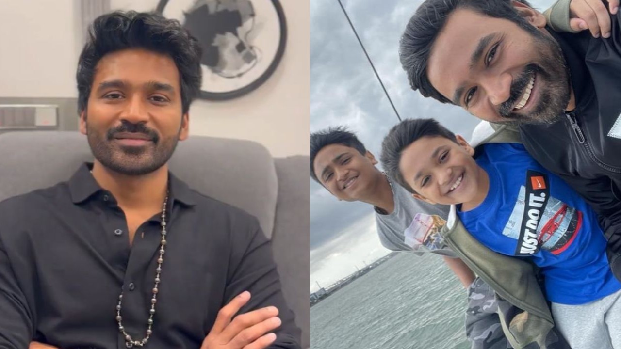 Dhanush’s sons Yatra, Linga make rare appearance as they watch NEEK's first-day first show