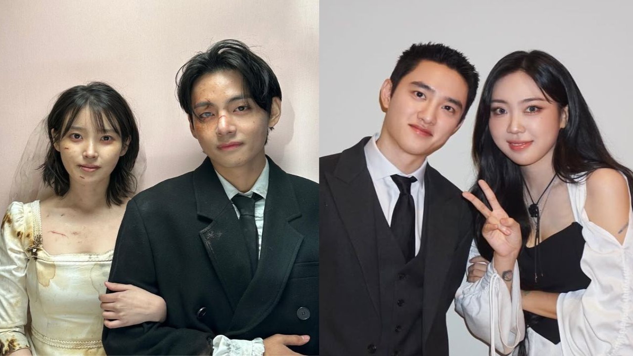 IU and BTS' V: courtesy of V's Instagram, EXO's D.O. and Lee Youngji: courtesy of Lee Youngji's Instagram