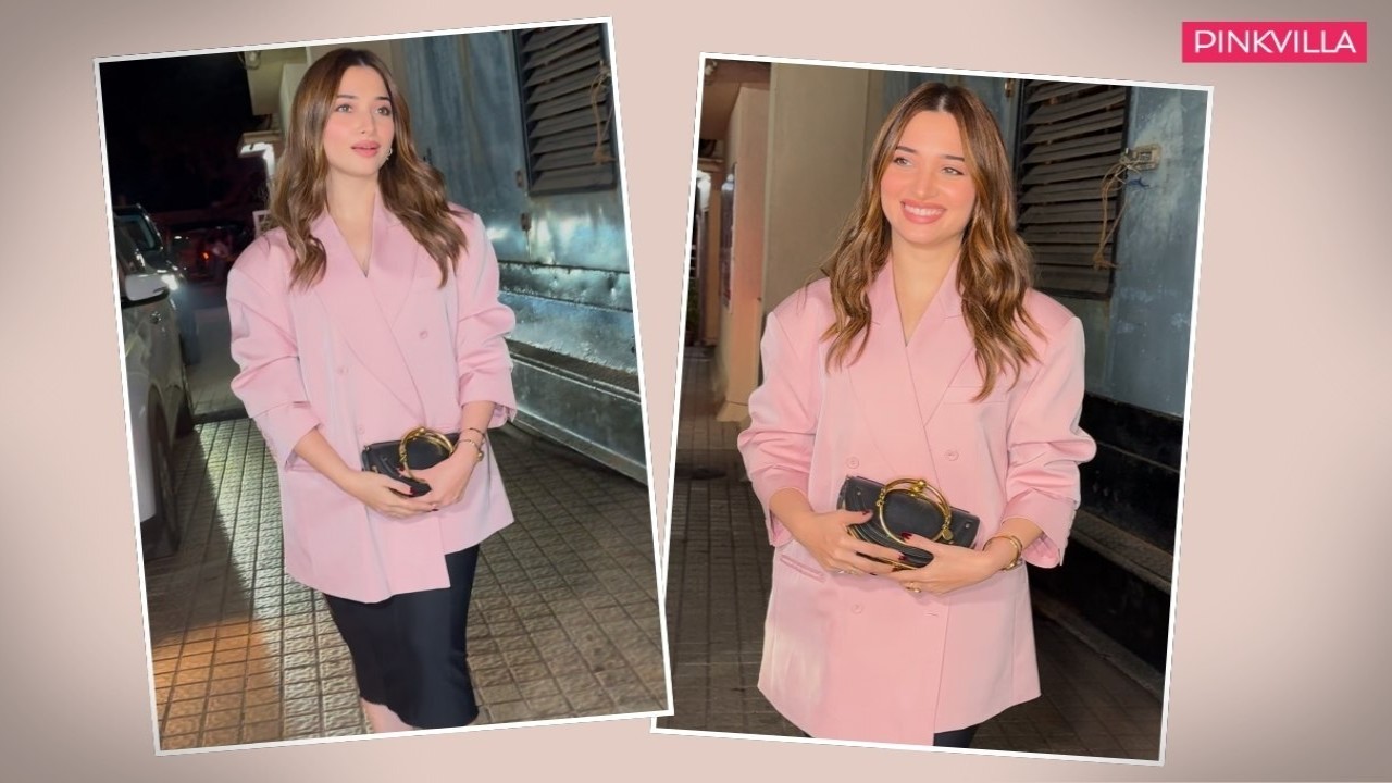 Tamannaah Bhatia adds bossy energy to the night in pink blazer and black skirt