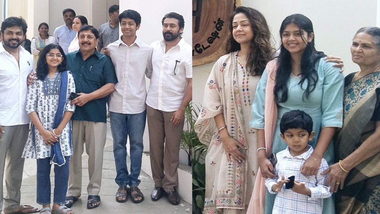 Suriya, Jyotika, and Karthi make RARE appearance together as a family