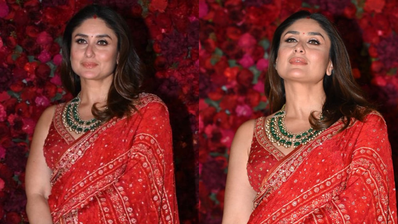 Kareena looks like a newlywed bride in ₹1.5 lakh red saree at Aadar Jain's wedding