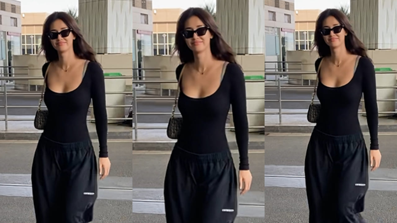 Disha Patani brings sassy vibes to the airport runway with all-black outfit and Christian Dior bag