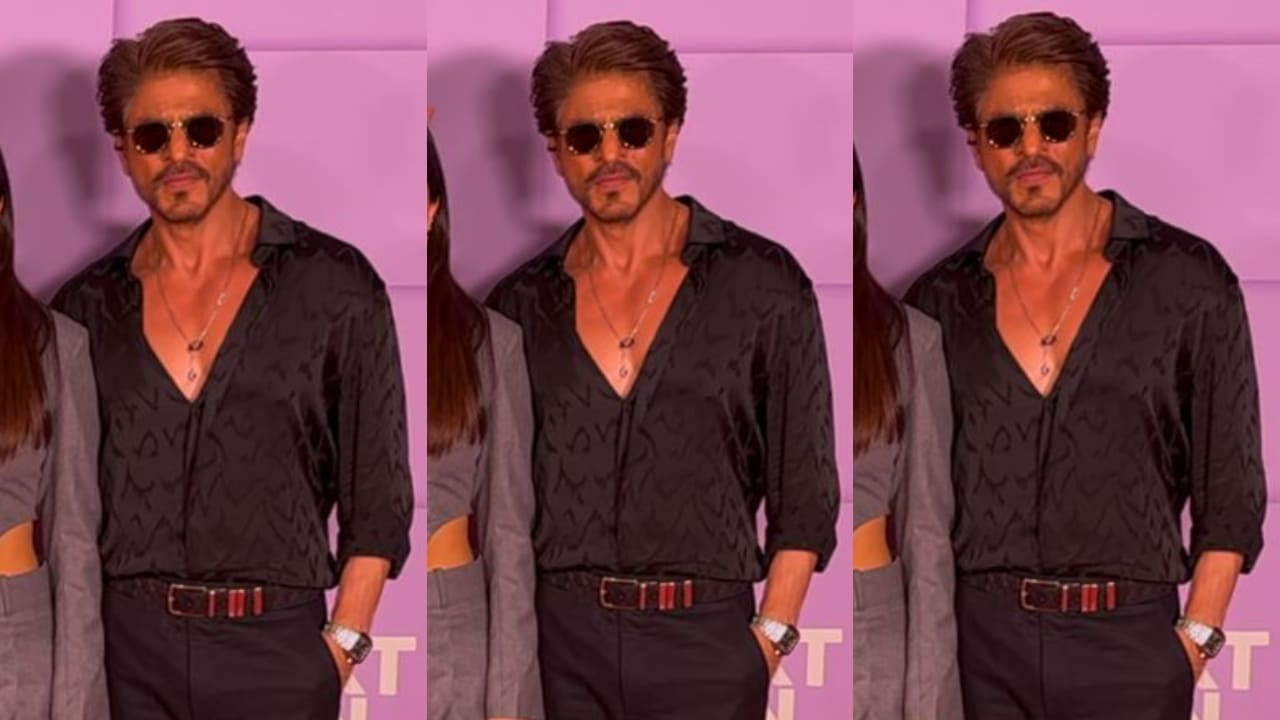 Suhana Khan goes formal on red carpet in gray bodysuit and pants, while Shah Rukh Khan flaunts his 1 crore watch