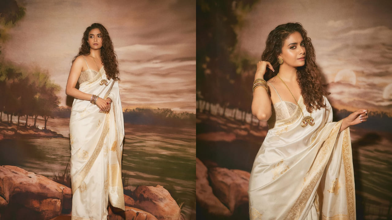 Keerthy Suresh in Ekaya’s ivory silk saree proves it’s a forever kind of fashion, perfect for every mood