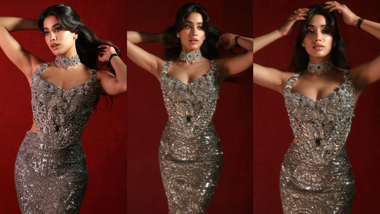 Janhvi Kapoor's sizzling look in Falguni Shane Peacock corset blouse and fish-cut skirt screams bold, unapologetic glam