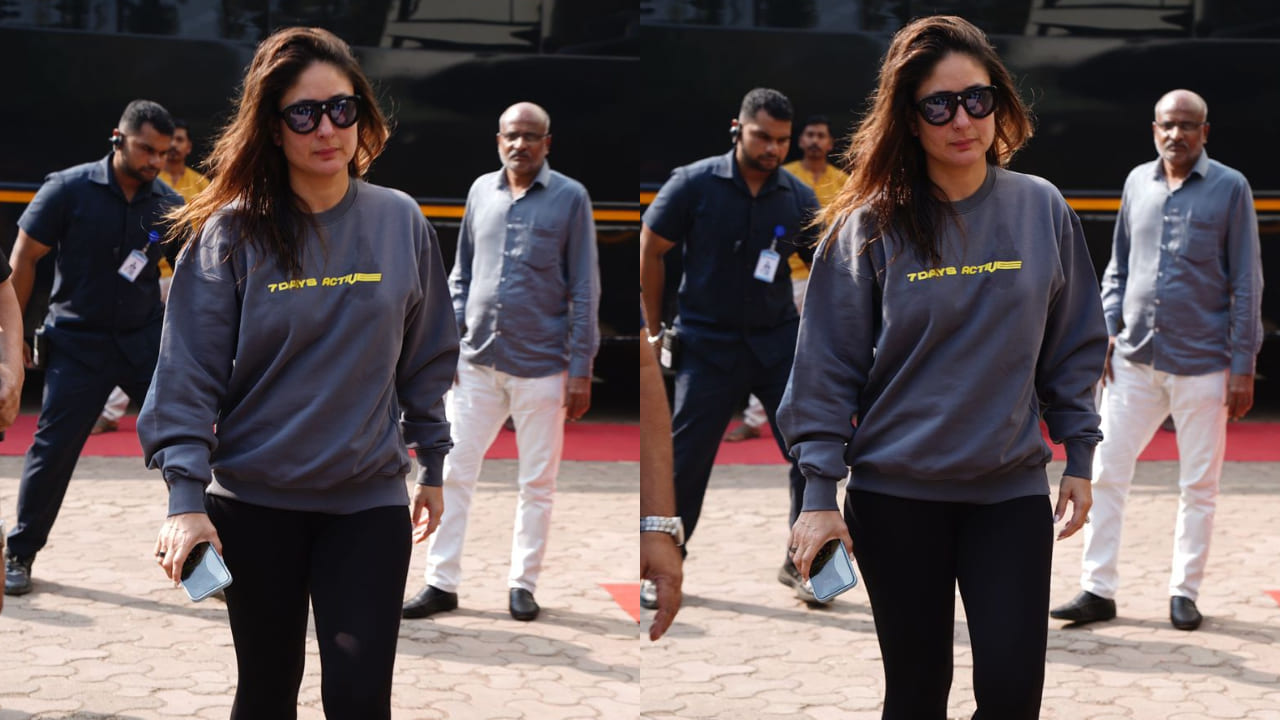 Kareena Kapoor opts for a Rs 15,182 sweatshirt to keep her workday look sporty, comfortable, and fresh