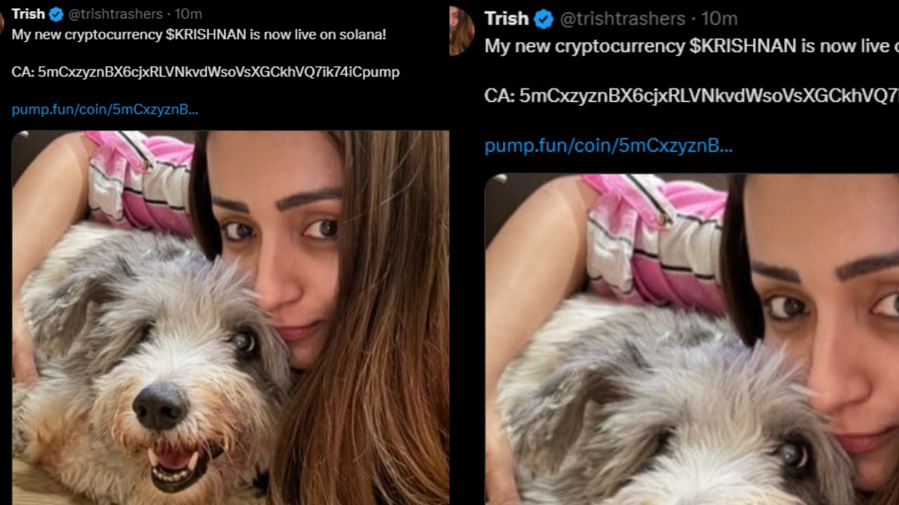 Now deleted post by scammers on Trisha's X handle (PC: Trisha Krishnan, X)