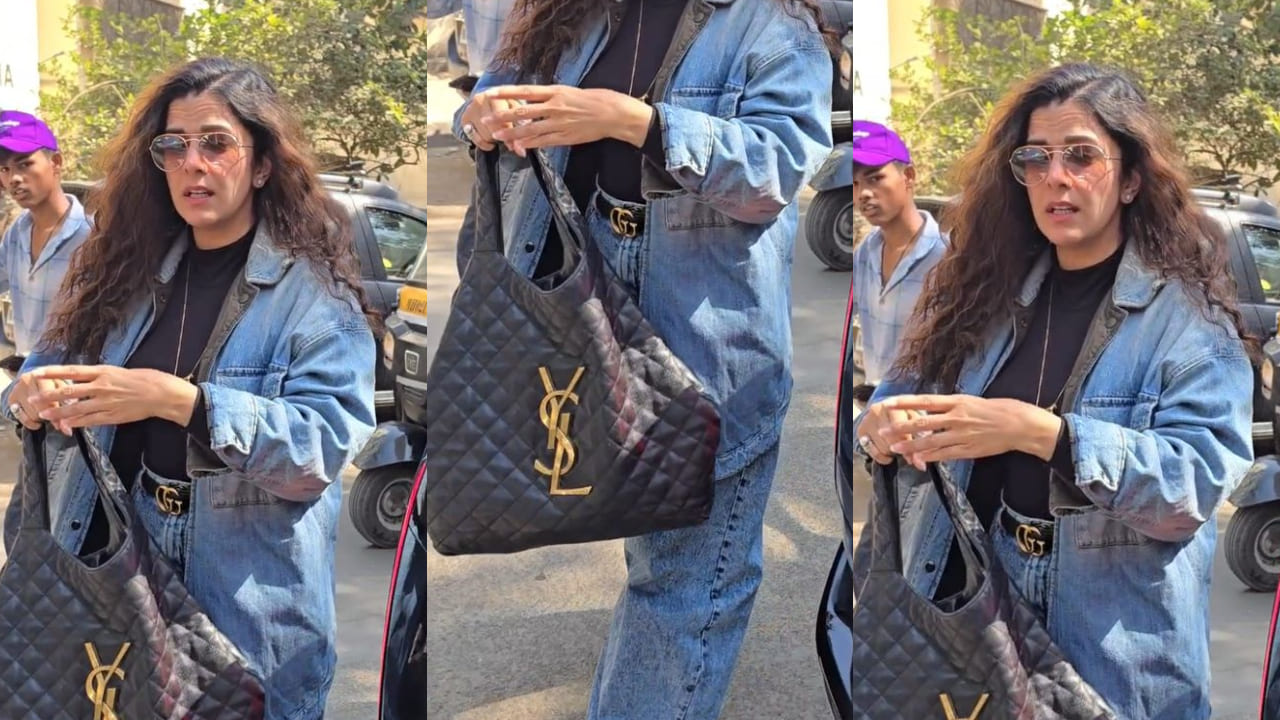 Nimrat Kaur slays denim-on-denim style, adding a luxe touch with black YSL bag worth Rs 3,69,902