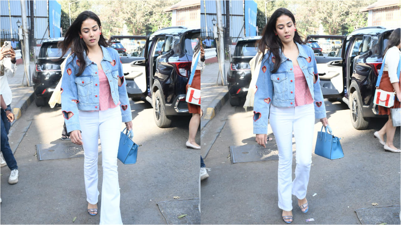 Mira Kapoor embraces Valentine’s spirit in Rs 44,700 heart-embroidered denim jacket, styled with a blue Hermes bag