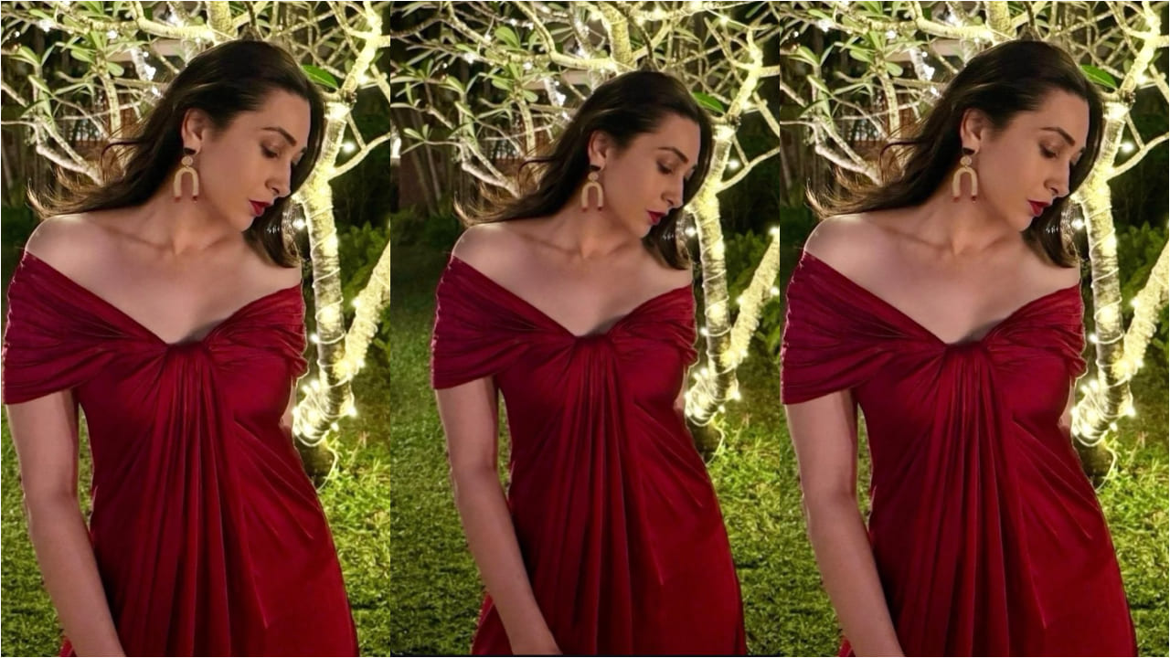 Karisma Kapoor brings the heat in red with sensual cherry bow off-shoulder  dress worth Rs 10,950