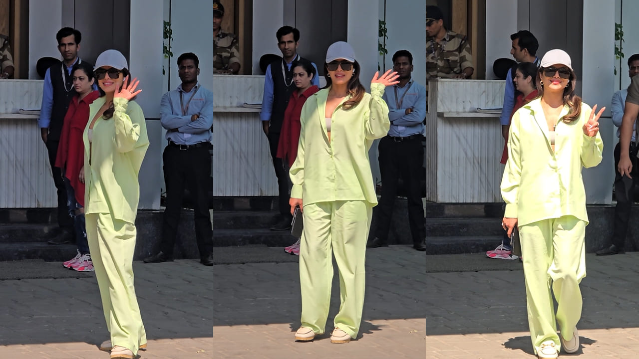 Priyanka Chopra rocks all-green co-ord set with oversized shirt, pants, and Rs 84k Gucci loafers