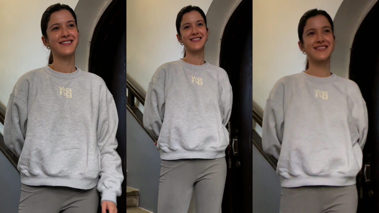 Shanaya Kapoor blends casual and glam for a quick outing in a Rs 33K sweatshirt and Hermes flats