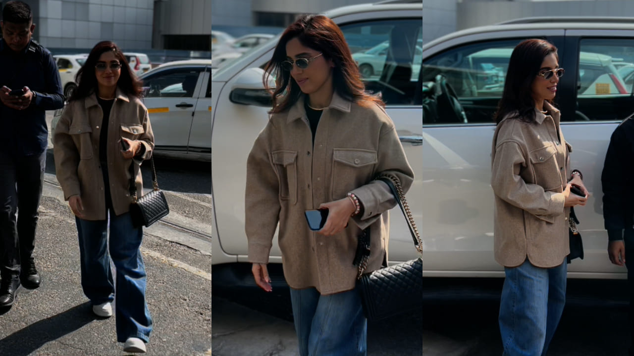 Bhumi Pednekar brings aesthetically cool vibes to airport in classy jacket and black Chanel bag worth a whopping Rs 6.33 lakh