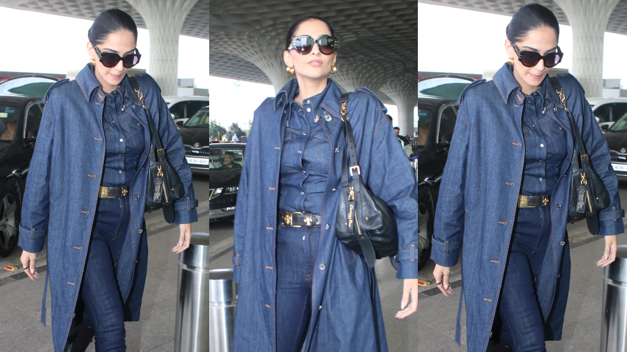 Sonam Kapoor rewrites airport fashion with her all-denim three-piece outfit and DIOR bag worth ₹3,85,000