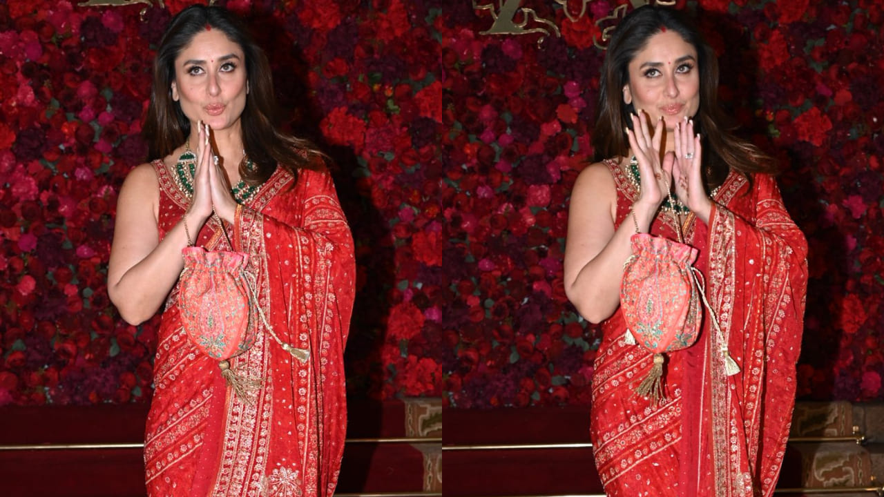 Kareena Kapoor’s ₹1.5 lakh saree, sindoor, and emerald jewels add a royal charm to Aadar Jain’s wedding 