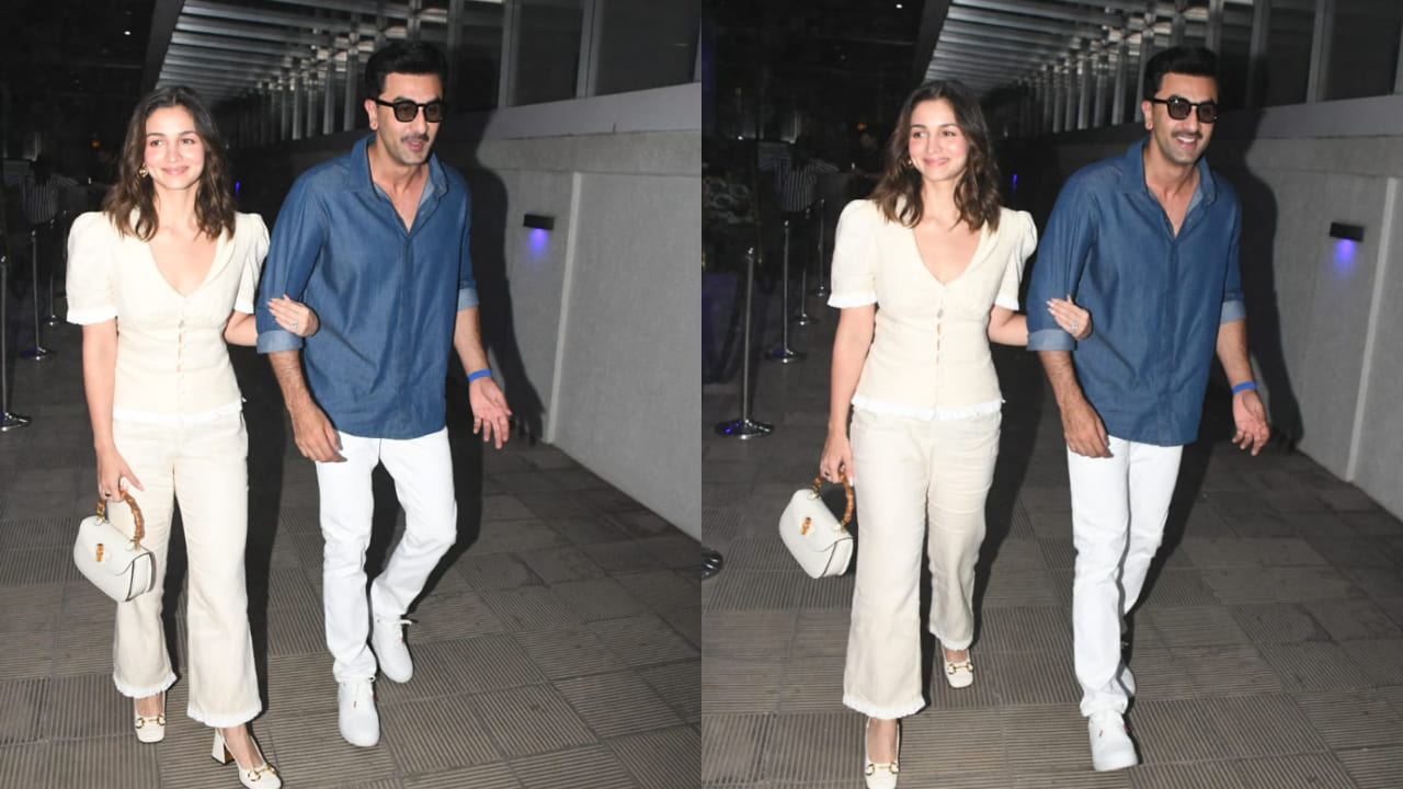 Alia Bhatt with Ranbir Kapoor at SLB birthday bash looks mesmerizing in monochrome ₹28K two-piece and Gucci accessory