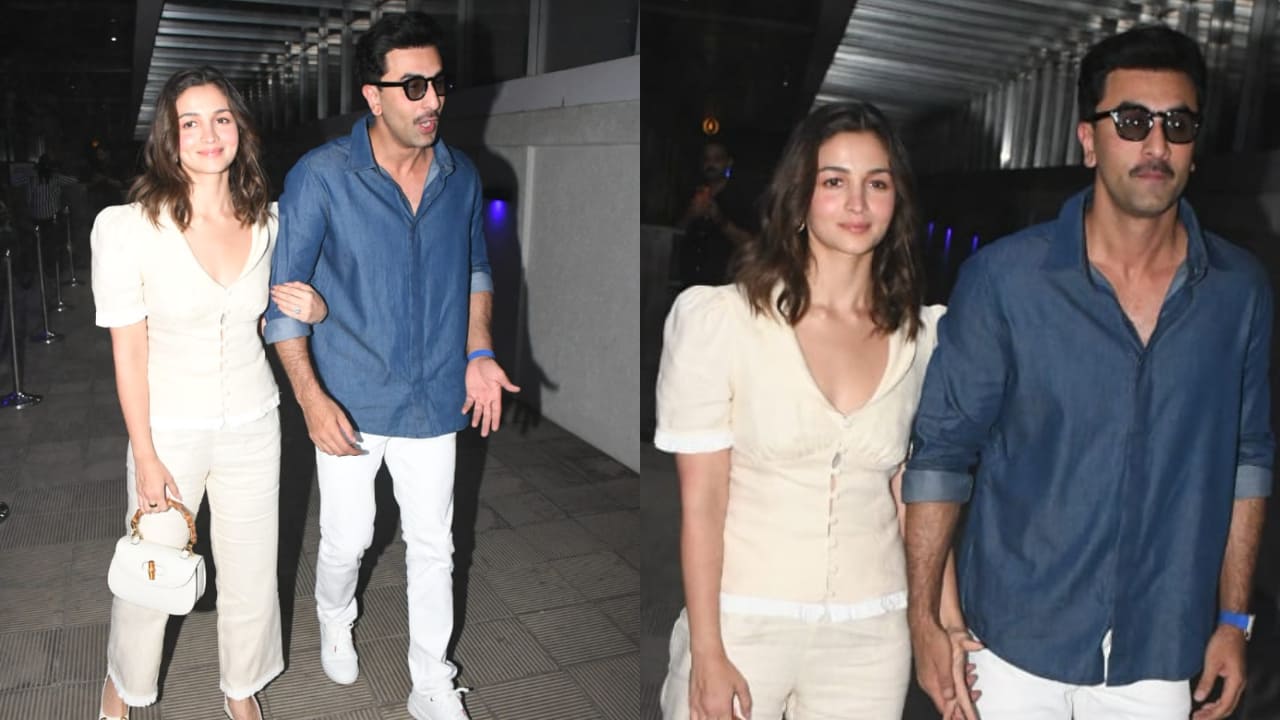 Alia Bhatt with Ranbir Kapoor at SLB birthday bash looks mesmerizing in monochrome ₹28K two-piece and Gucci accessory