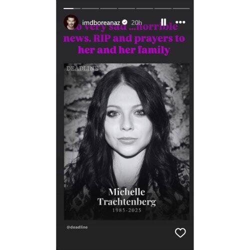 David Boreanaz mours the death of Michelle Trachtenberg (Instagram)