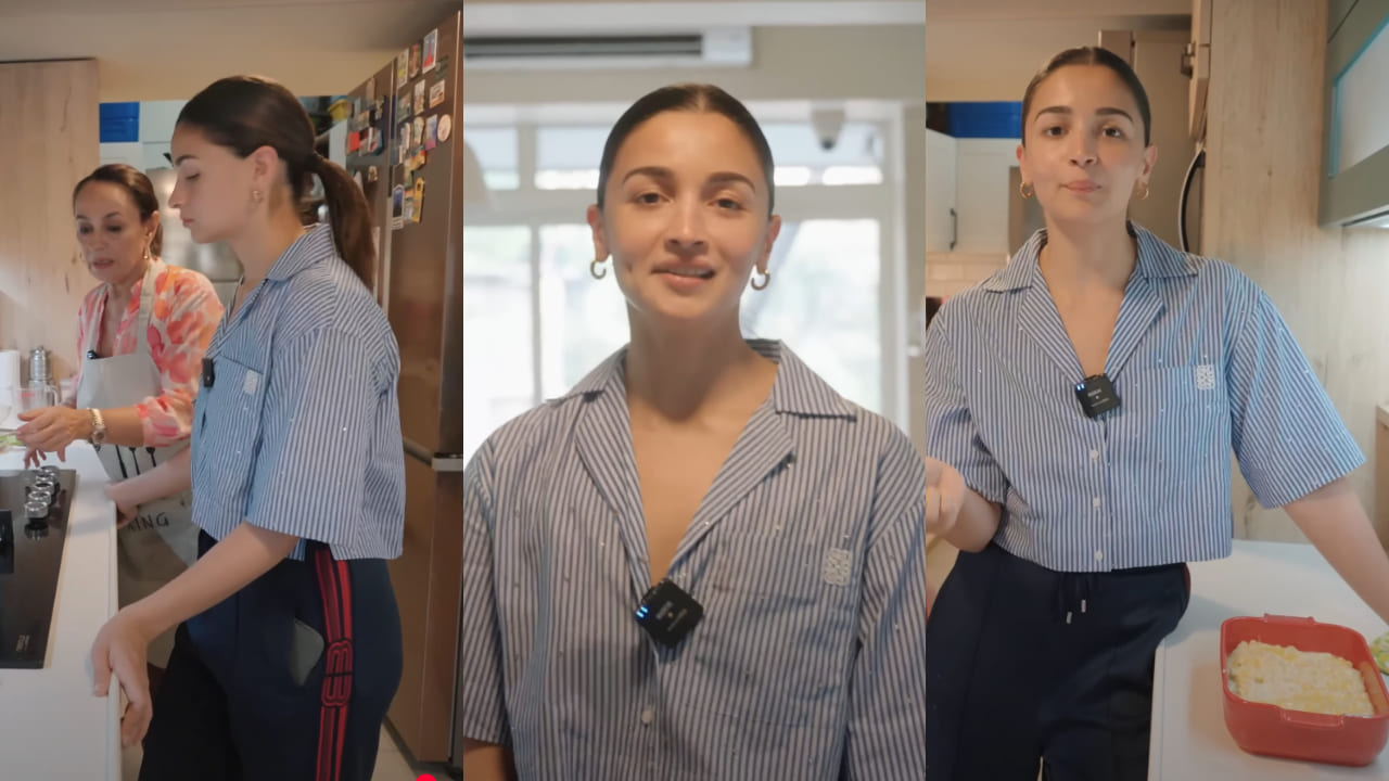 Alia Bhatt turns into stylish chef in formal yet casual ₹15K striped shirt styled with trousers for her cooking video