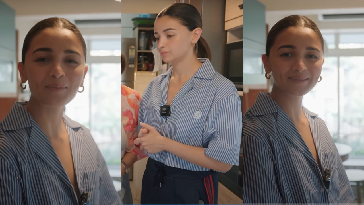 Alia Bhatt turns into stylish chef in formal yet casual ₹15K striped shirt styled with trousers for her cooking video