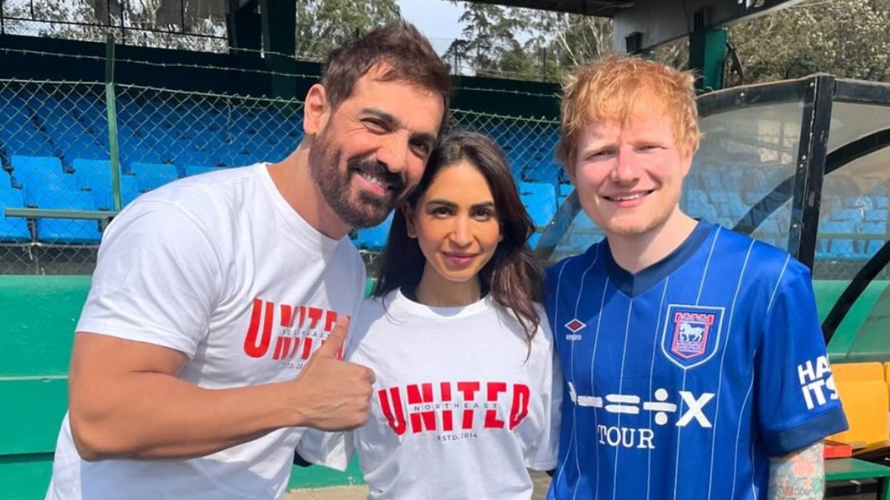 John-Priya attend Ed Sheeran’s concert; trio’s UNSEEN pic from Football ground goes VIRAL 