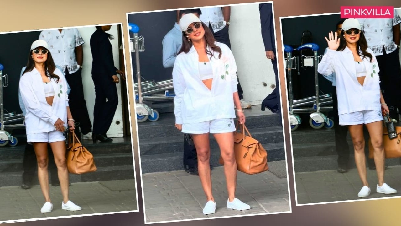  Priyanka Chopra is slayin’ in shorts with Rs 5K sneakers and Hermes Bag at airport 