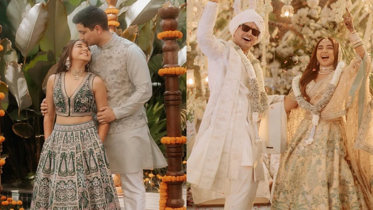 Mismatched's Prajakta opted for 2 custom Anita Dongre outfits for wedding with Vrishank