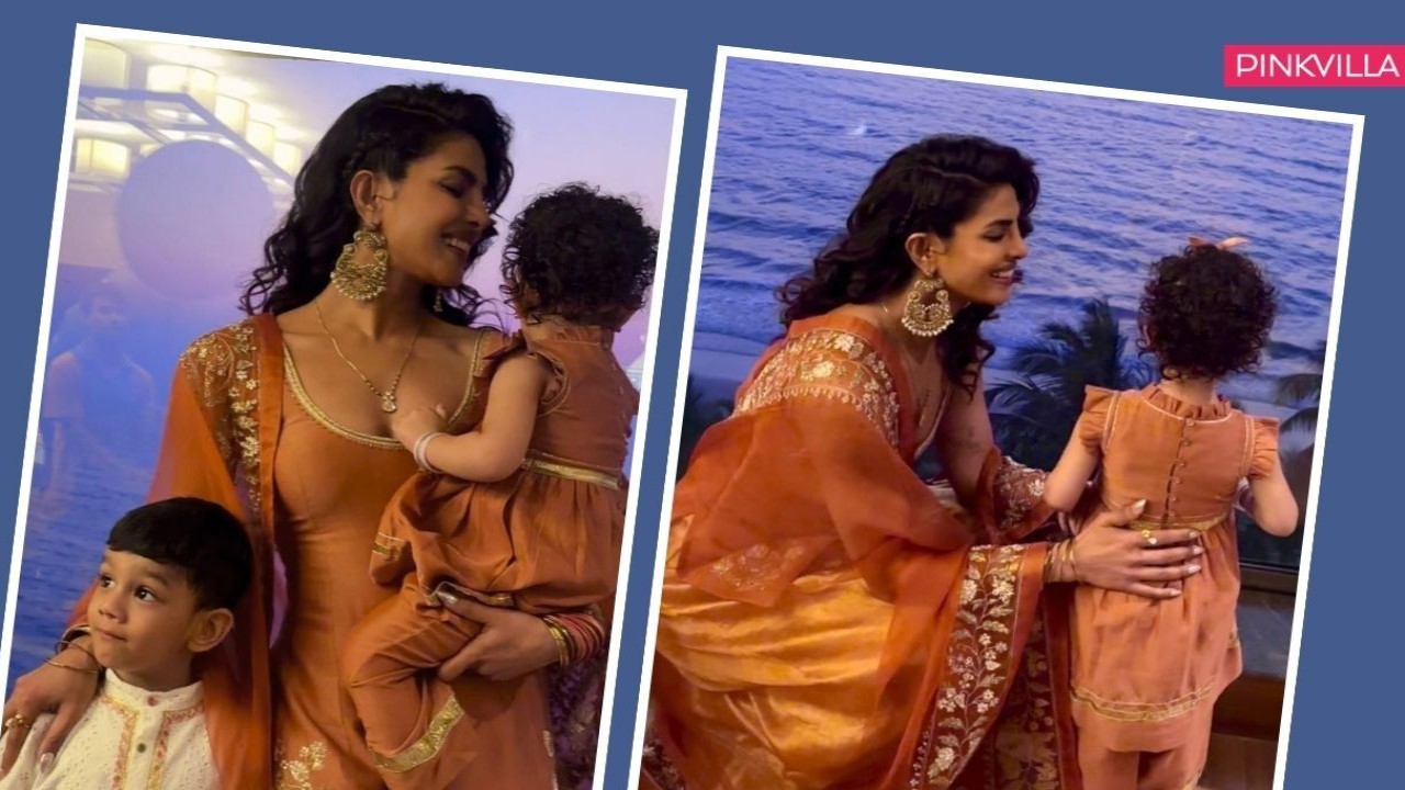 Priyanka twins with daughter Malti in traditional outfit for brother's wedding festivities