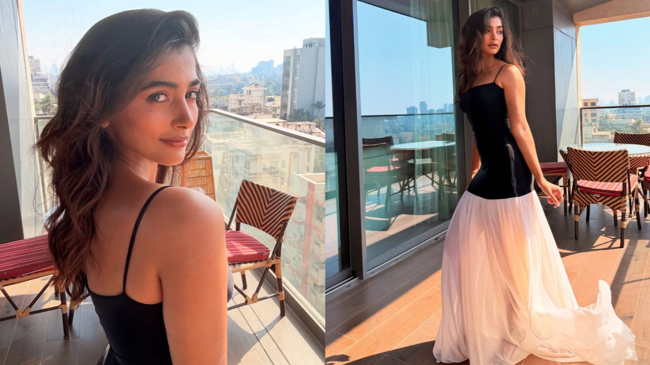 Pooja Hegde transforms into modern-day Disney princess in Rs 27k black and white dress