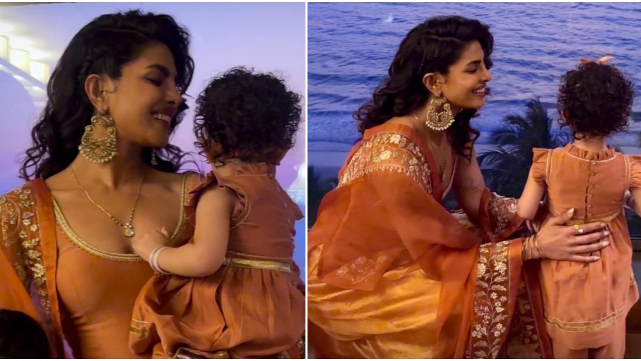 PeeCee's daughter Malti climbs rope as she attends mamu Siddharth's Mata Ki Chowki; WATCH