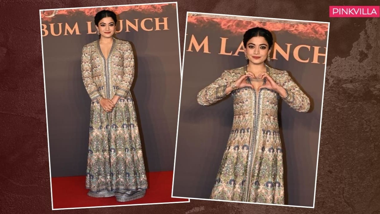 Rashmika Mandanna's fascinating royal look in zardozi jacket set worth Rs 3.6 lakh