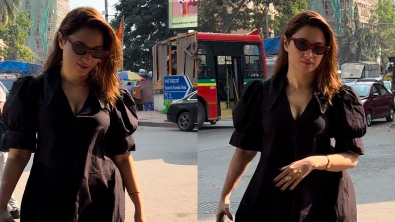 Tamannaah’s black midi dress look is a smart pick for both casual and dressy occasions