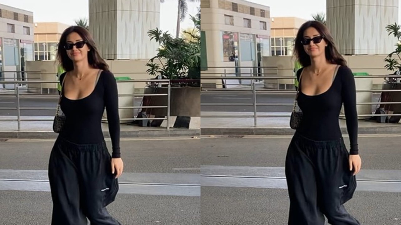 Disha Patani stuns with sassy vibes at the airport in all-black outfit and Dior bag