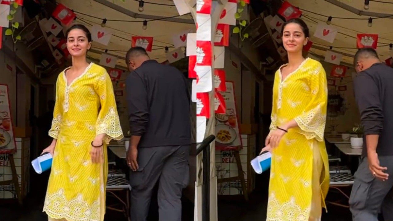 Ananya’s understated yellow kurta look gets a luxe touch with Hermes sandals worth ₹69K