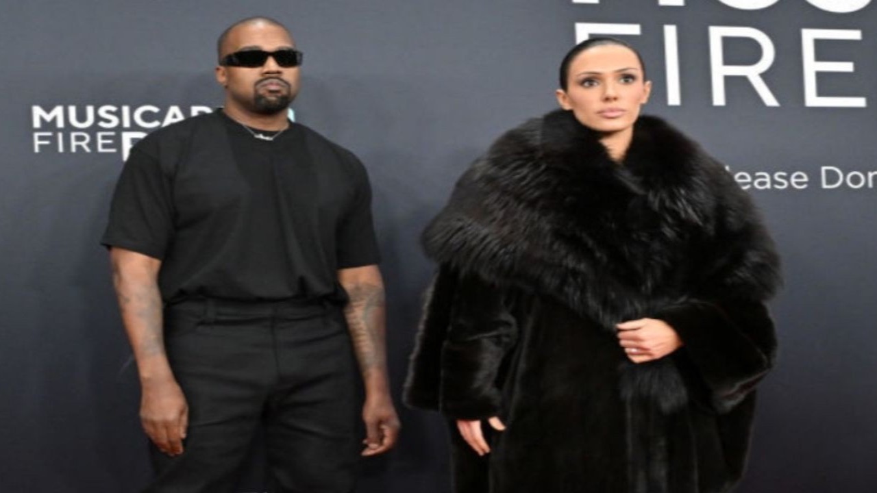 Kanye West with wife Bianca Censori at the 2025 Grammys (Getty Images)