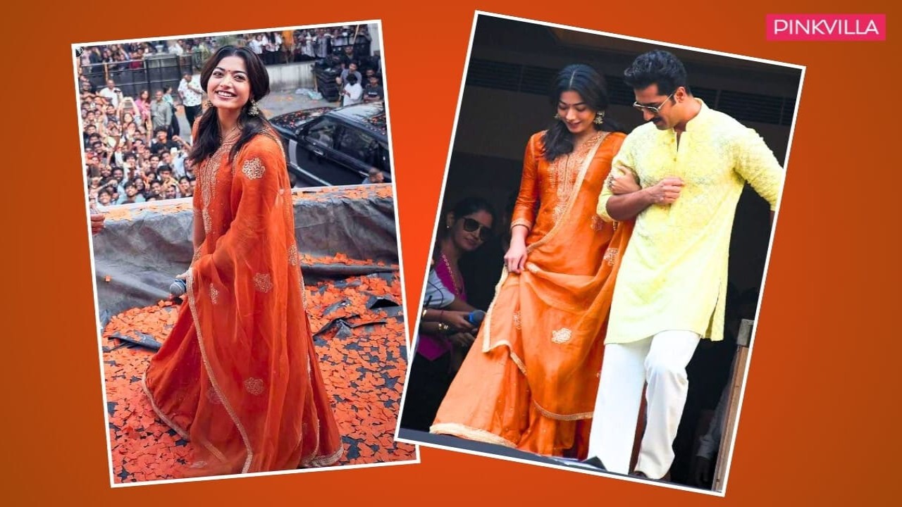 Rashmika in orange ensemble, proves ethnic picks will always enhance feminine charm