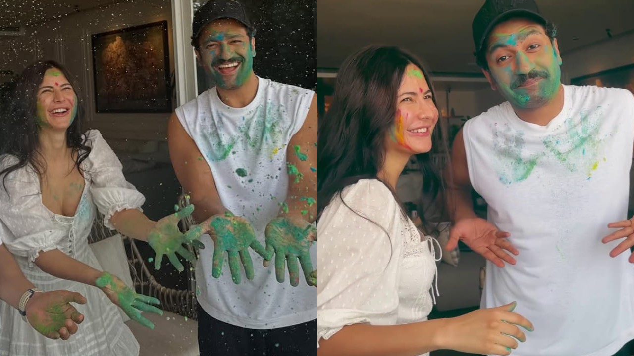 Katrina Kaif looks angelic as she celebrates Holi in Rs 28k white dress with Vicky Kaushal and family. 