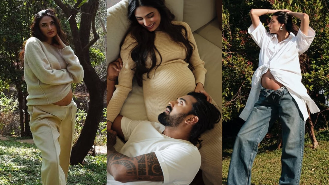 Athiya Shetty looks MAA'gical with KL Rahul in maternity photoshoot pics that's about bodycon dress and oversized silhouettes