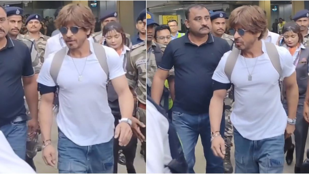 Shah Rukh Khan’s stylish charm steals the show as he makes appearance at Kolkata airport after IPL 2025 opening ceremony; WATCH