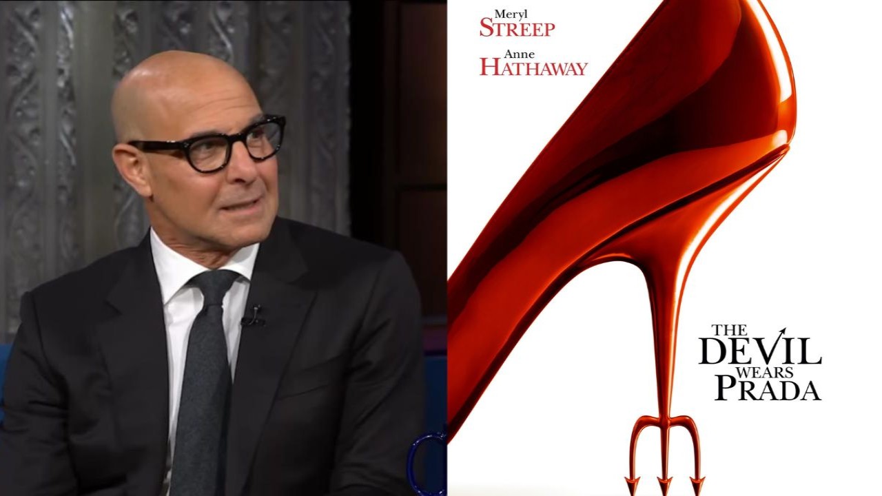 Stanley Tucci (CC: YouTube) and Devil Wears Prada film poster (CC: IMDb)