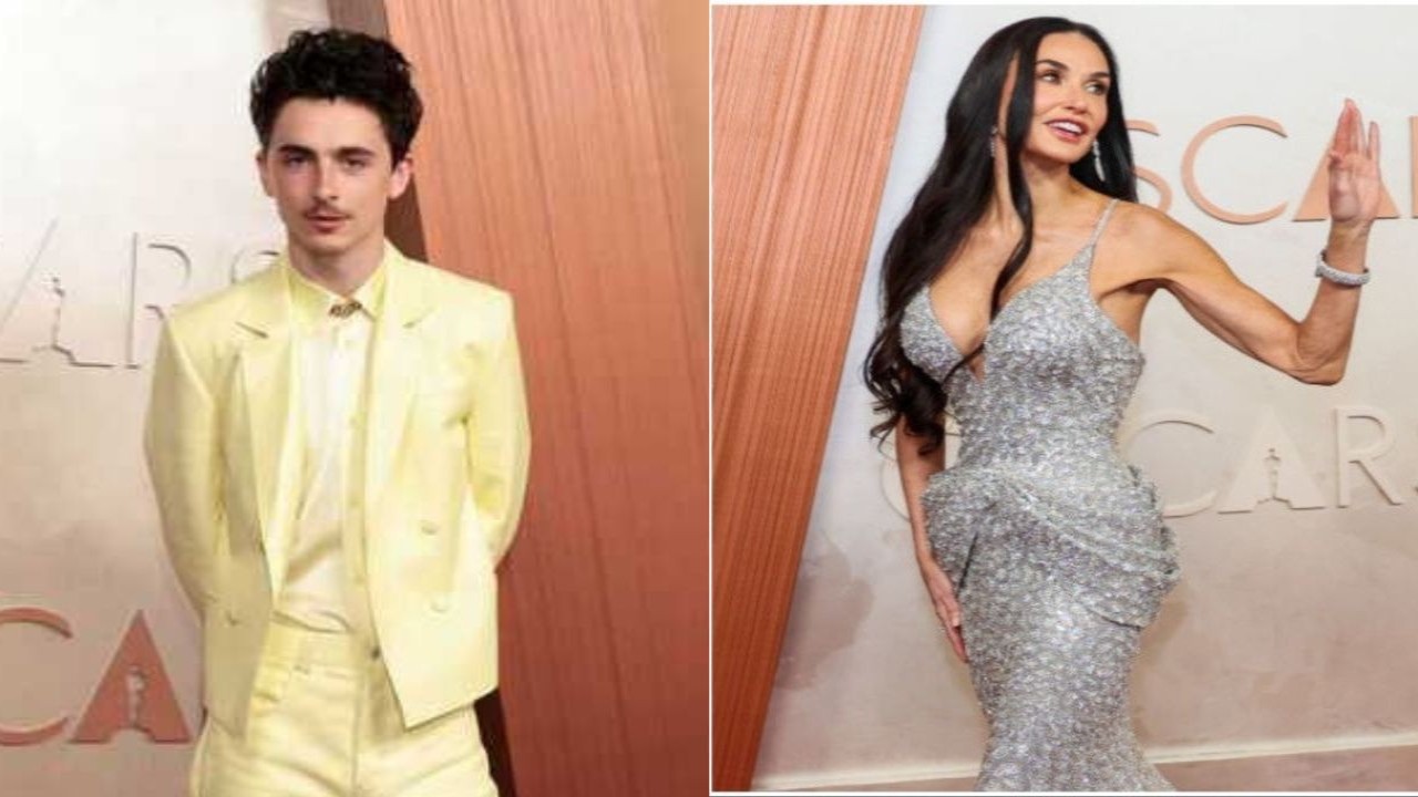 Timothee Chalamet and Demi Moore (CC: Getty images)