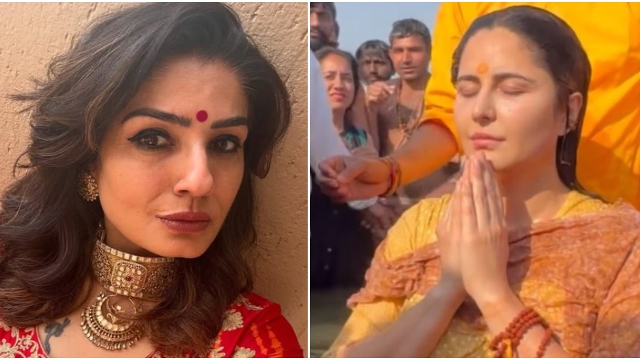 Katrina Kaif gets filmed by fans taking a dip at Maha Kumbh Mela; Raveena Tandon expresses disgust