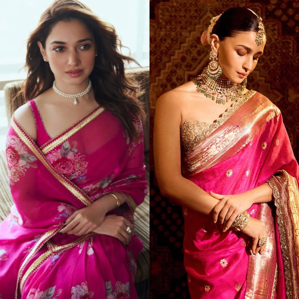 4 times Bollywood actresses proved ‘pink is forever iconic’ with their mesmerizing GULABI saree looks; Tamannaah Bhatia, Alia Bhatt, and more