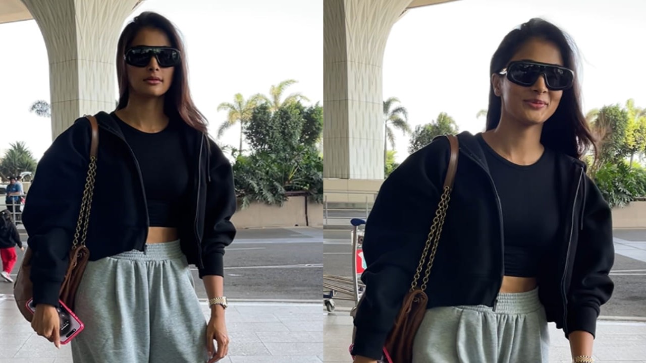 Pooja Hegde flaunts Rs 3,80,000 arm candy with her laidback airport fit in gray track p...